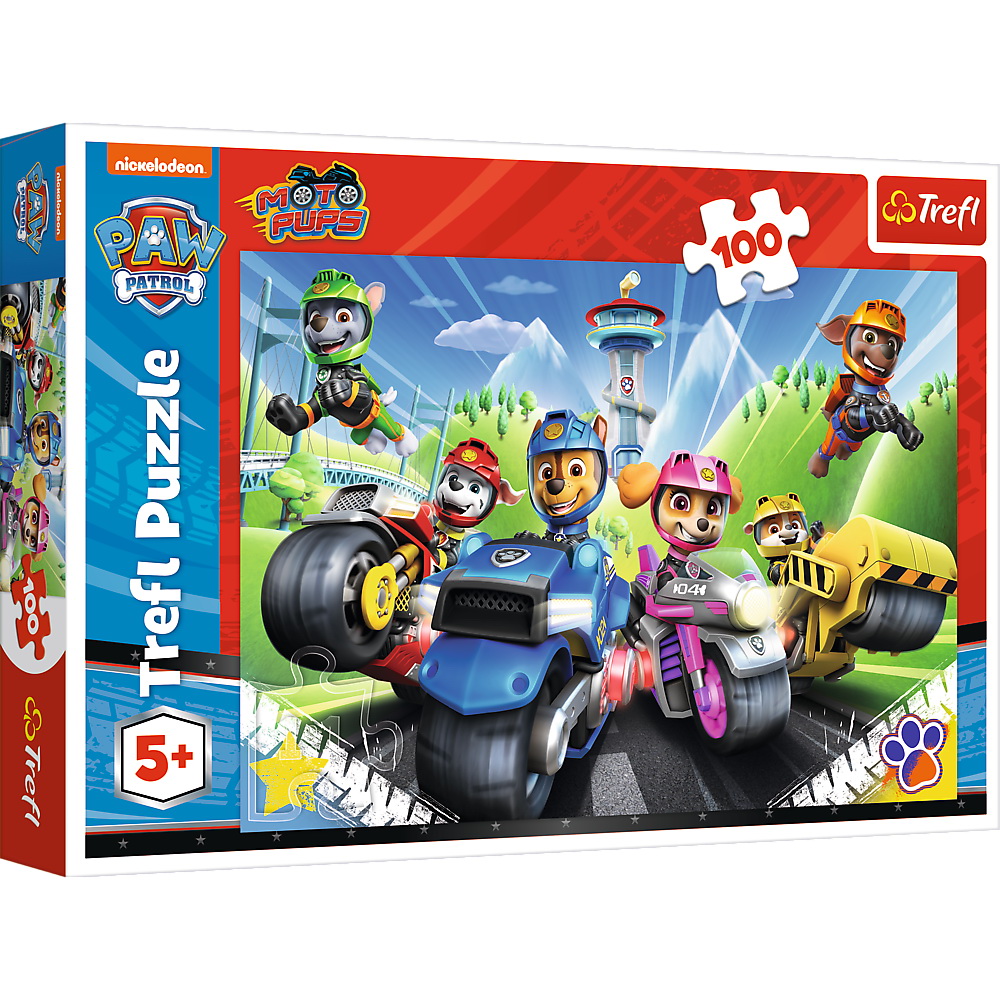 Puzzle trefl 100 piese patrula catelusilor catelusii pe motociclete
