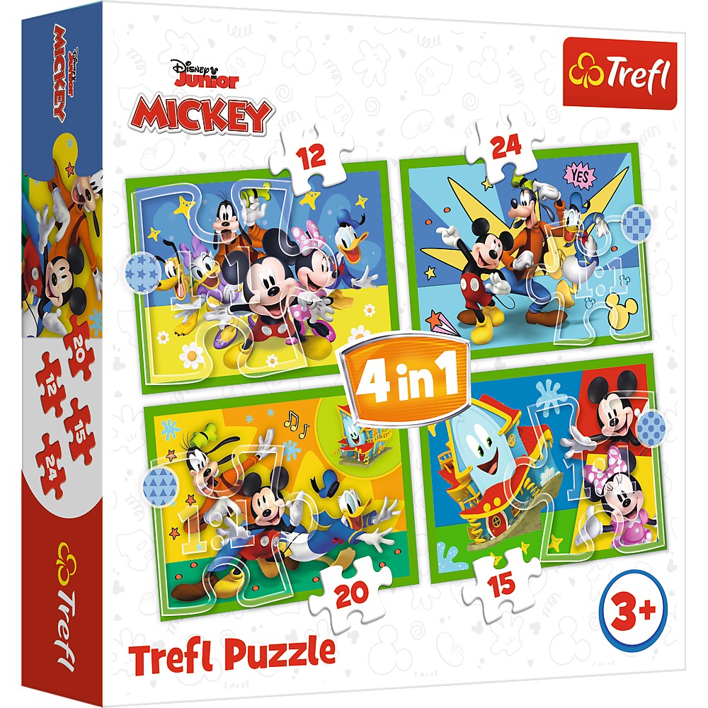 Puzzle trefl 4in1 mickey mouse si prietenii