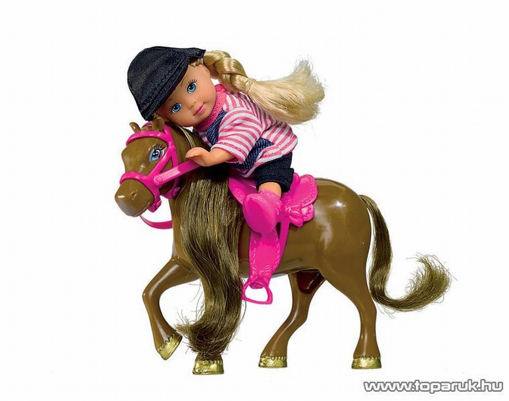 Set papusica evi cu calut maro inchis