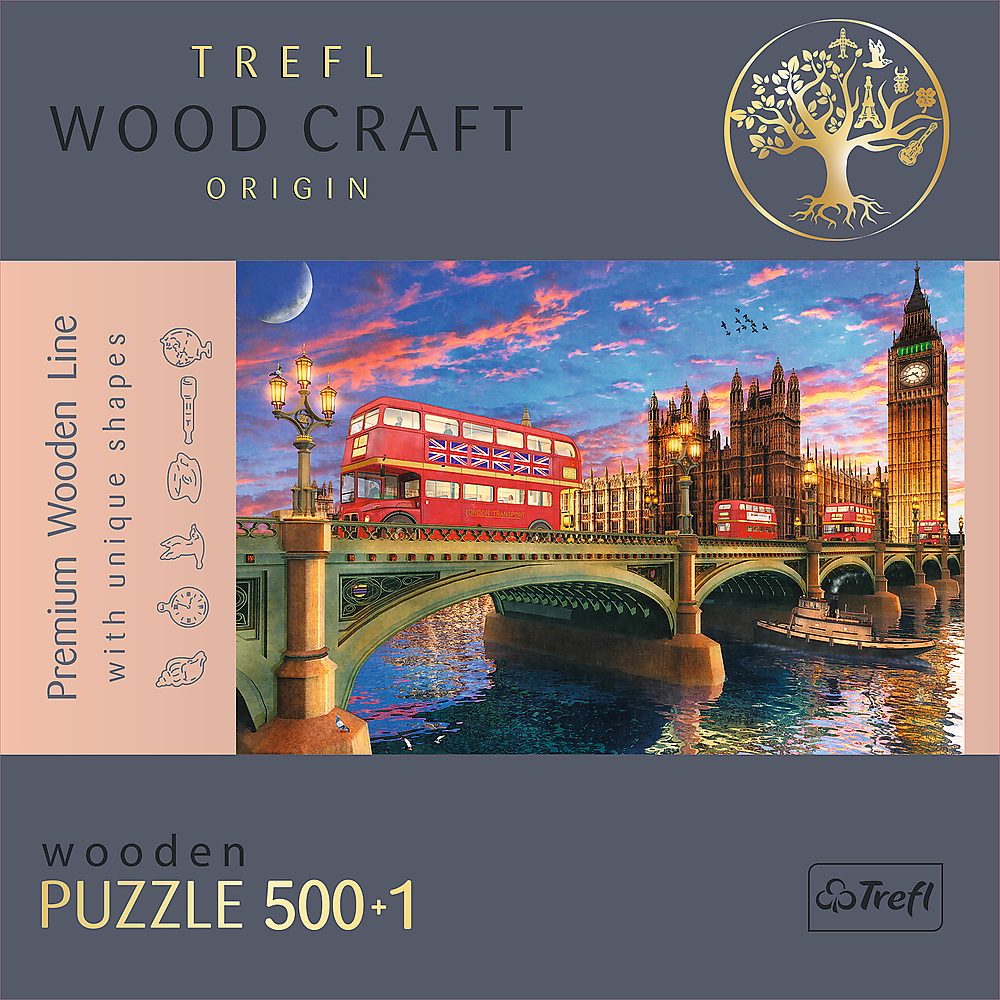 Puzzle trefl din lemn 500+1 obictivele turistice din londra