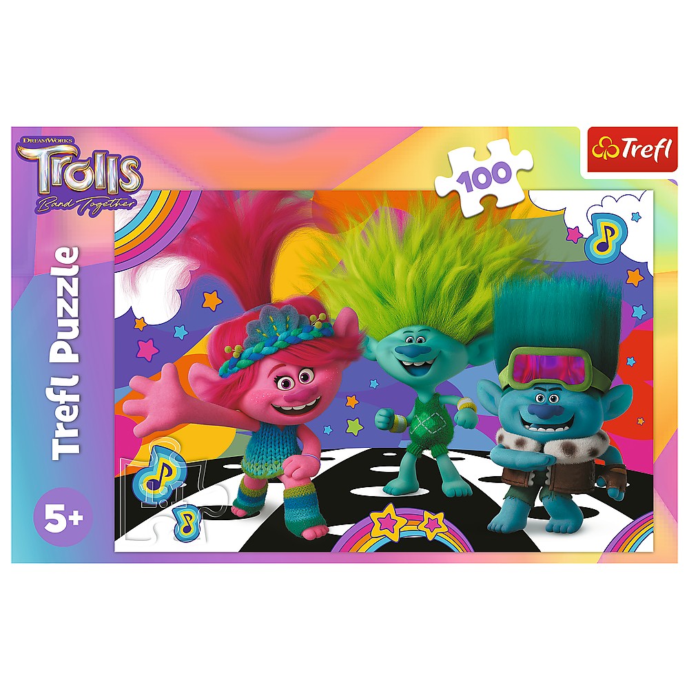 Puzzle trefl 100 trolls minunata lume a trolilor