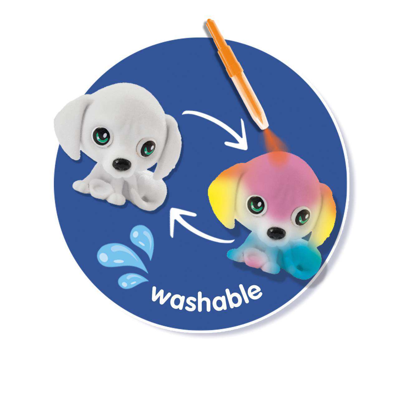 Set de carioci cu aerograf si 3 catei surpriza