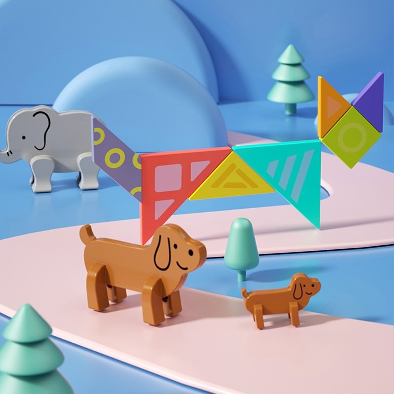 Joc educational tangram magnetic hola toys