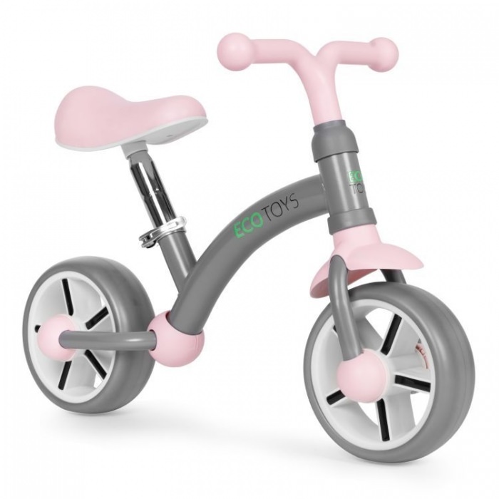 Bicicleta fara pedale pentru copii ecotoys lc-v1252 - gri-roz