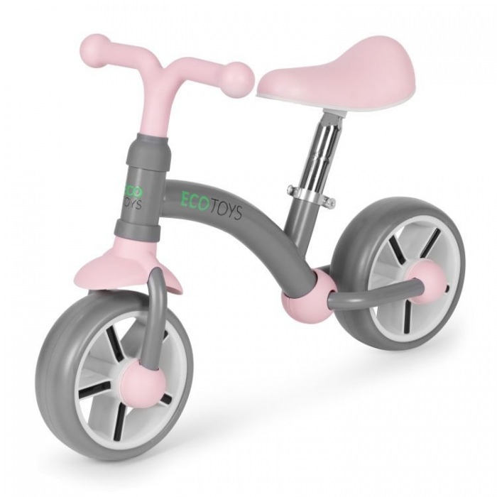 Bicicleta fara pedale pentru copii ecotoys lc-v1252 - gri-roz