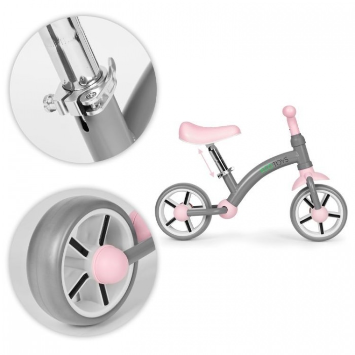 Bicicleta fara pedale pentru copii ecotoys lc-v1252 - gri-roz