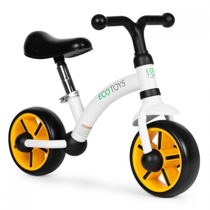 Bicicleta fara pedale pentru copii ecotoys lc-v1252 - negru-portocaliu