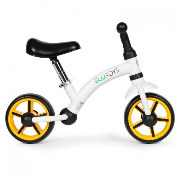 Bicicleta fara pedale pentru copii ecotoys lc-v1252 - negru-portocaliu