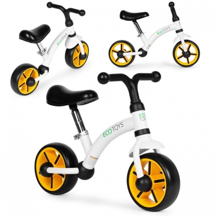 Bicicleta fara pedale pentru copii ecotoys lc-v1252 - negru-portocaliu