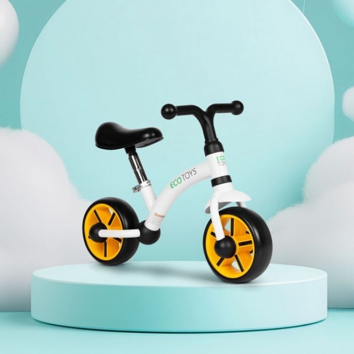 Bicicleta fara pedale pentru copii ecotoys lc-v1252 - negru-portocaliu