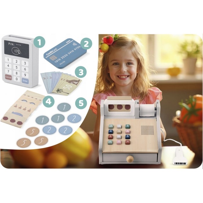 Casa de marcat din lemn pentru copii nukido nk-863