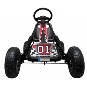 Kart cu pedale gokart, 3-7 ani, roti gonflabile, g1 r-sport - negru
