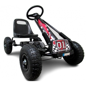 Kart cu pedale gokart, 3-7 ani, roti gonflabile, g1 r-sport - negru