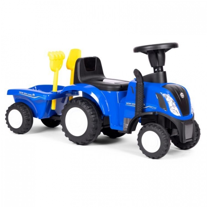 Tractor de impins new holland cu remorca pentru copii 658t - albastru