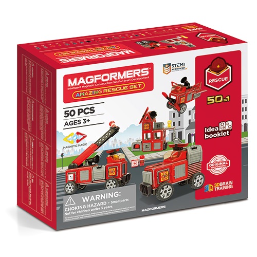 Set magnetic magformers - uimitorul set cu vehicule de interventie