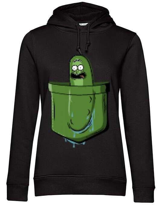 Hoodie dama cu gluga pocket pickle negru