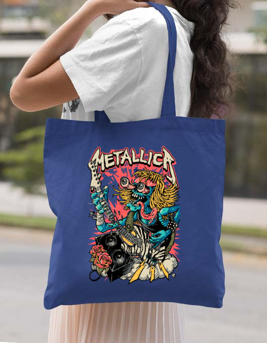 Sacosa din panza heavy guitar albastru regal