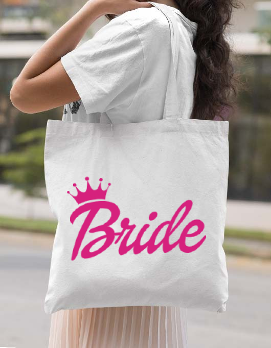 Sacosa personalizata mireasa barbie bride alb