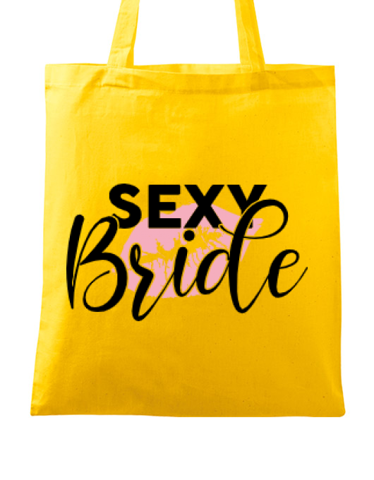 Sacosa personalizata mireasa sexy bride galben