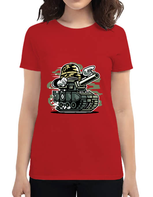 Tricou adler dama war tank rosu