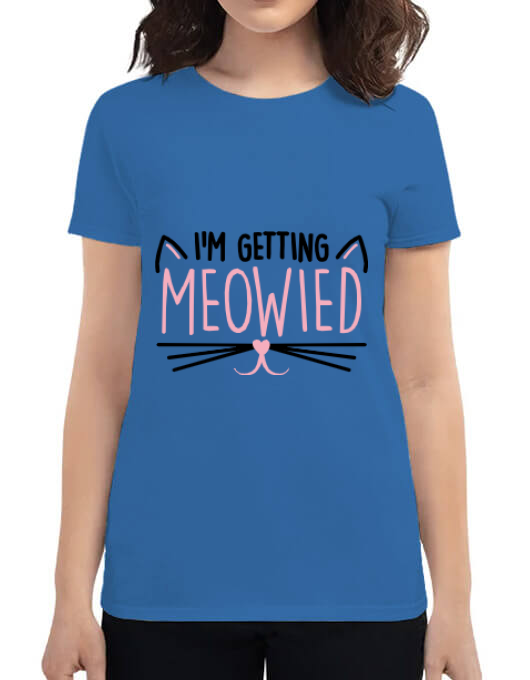 Tricou mireasa adler im getting meowied albastru azuriu