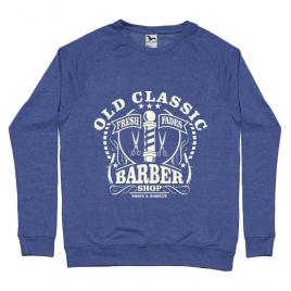 Bluza adler barbat old classic barber albastru melanj