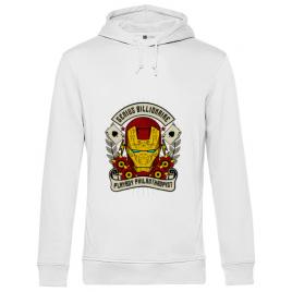 Hoodie barbat cu gluga genius billionaire alb
