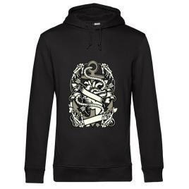 Hoodie barbat cu gluga heart and anchor negru