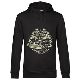 Hoodie barbat cu gluga rockabilly hotrod negru