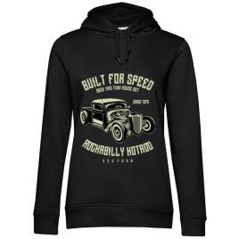 Hoodie dama cu gluga built for speed negru