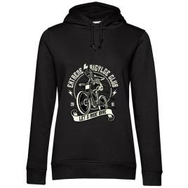 Hoodie dama cu gluga lets ride bike negru