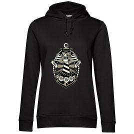 Hoodie dama cu gluga lighthouse negru