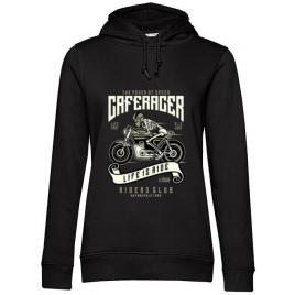 Hoodie dama cu gluga speed of caferacer negru