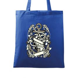 Sacosa din panza heart and anchor albastru regal