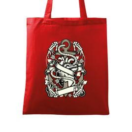 Sacosa din panza heart and anchor rosu