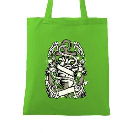 Sacosa din panza heart and anchor verde mar