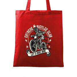 Sacosa din panza lets ride bike rosu
