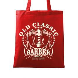 Sacosa din panza old classic barber rosu