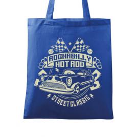 Sacosa din panza rockabilly hotrod albastru regal