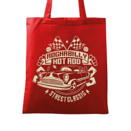 Sacosa din panza rockabilly hotrod rosu