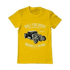Tricou adler barbat built for speed galben