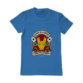 Tricou adler barbat genius billionaire albastru azuriu