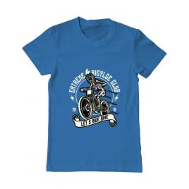 Tricou adler barbat lets ride bike albastru azuriu