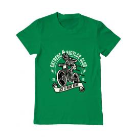 Tricou adler barbat lets ride bike verde mediu