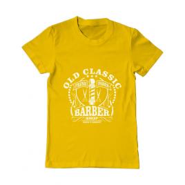 Tricou adler barbat old classic barber galben