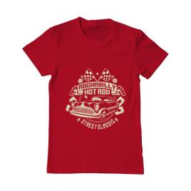 Tricou adler barbat rockabilly hotrod rosu