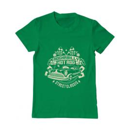 Tricou adler barbat rockabilly hotrod verde mediu