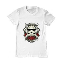 Tricou adler barbat sugar skull trooper alb