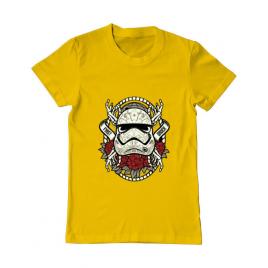 Tricou adler barbat sugar skull trooper galben
