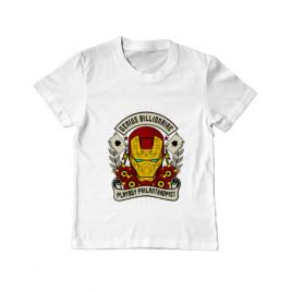Tricou adler copil genius billionaire alb